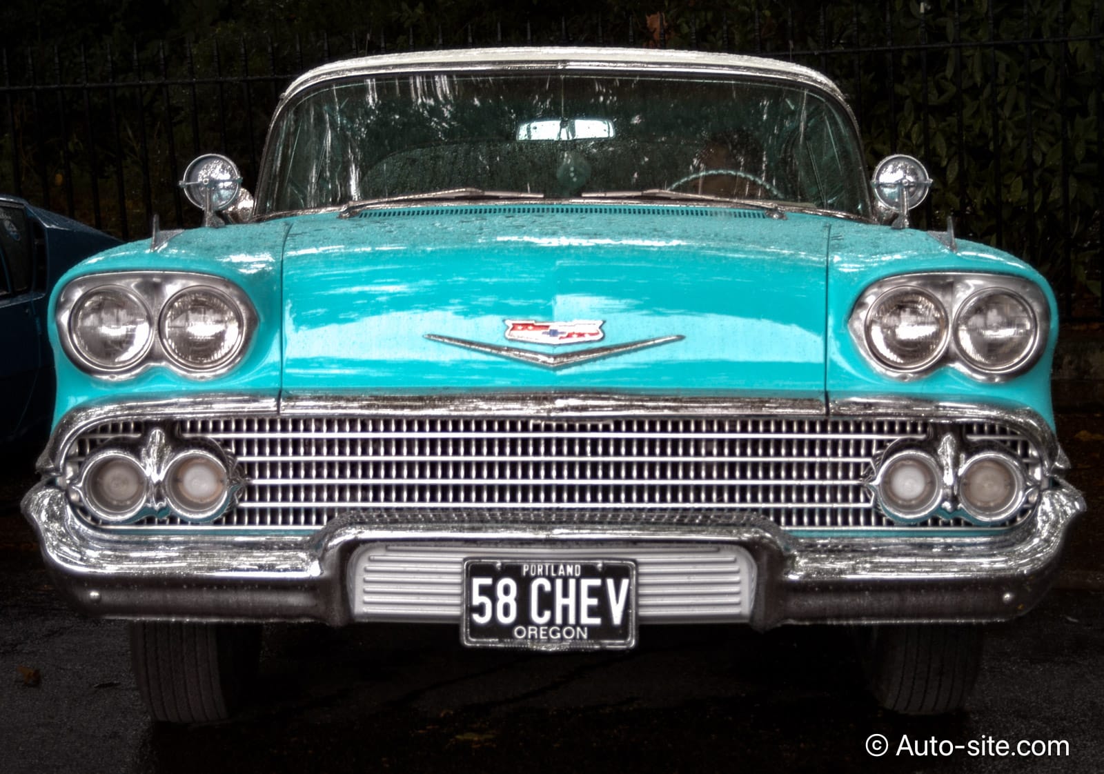 chevrolet bel air impala sport coupe 1958 light blue front