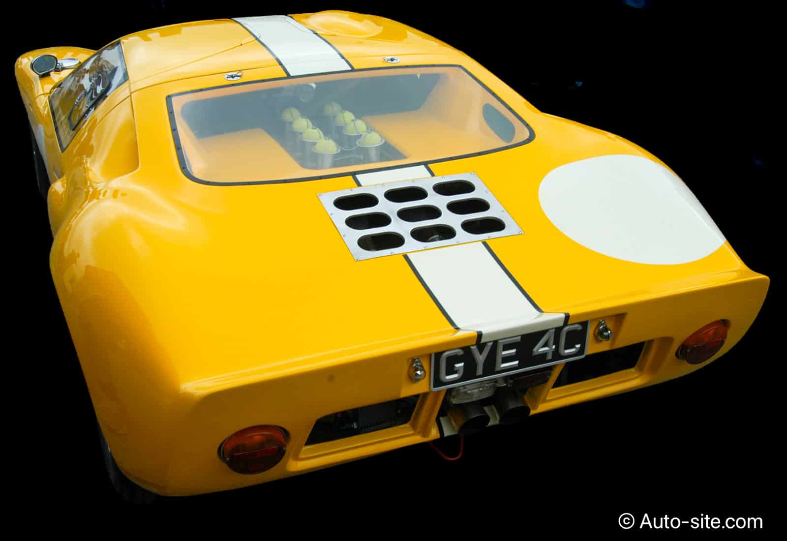 ford gt40 replica 1997 rml gye4c yellow rear left