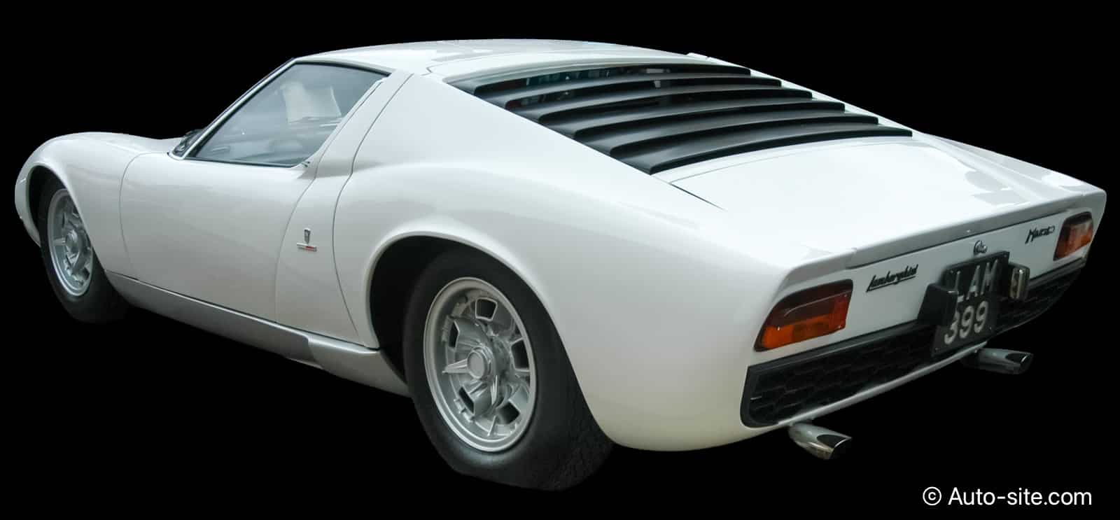 lamborghini miura p400 lam399 white rear left side isolated