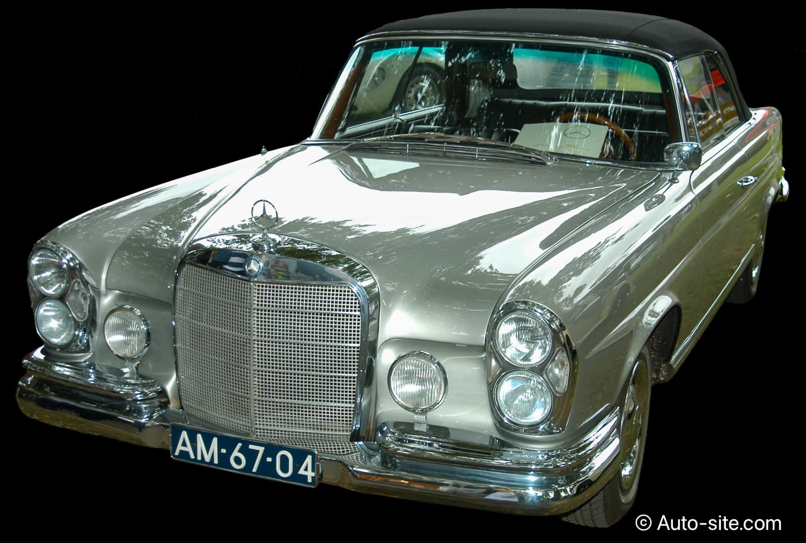 mercedes benz 220 seb cabriolet silver front left